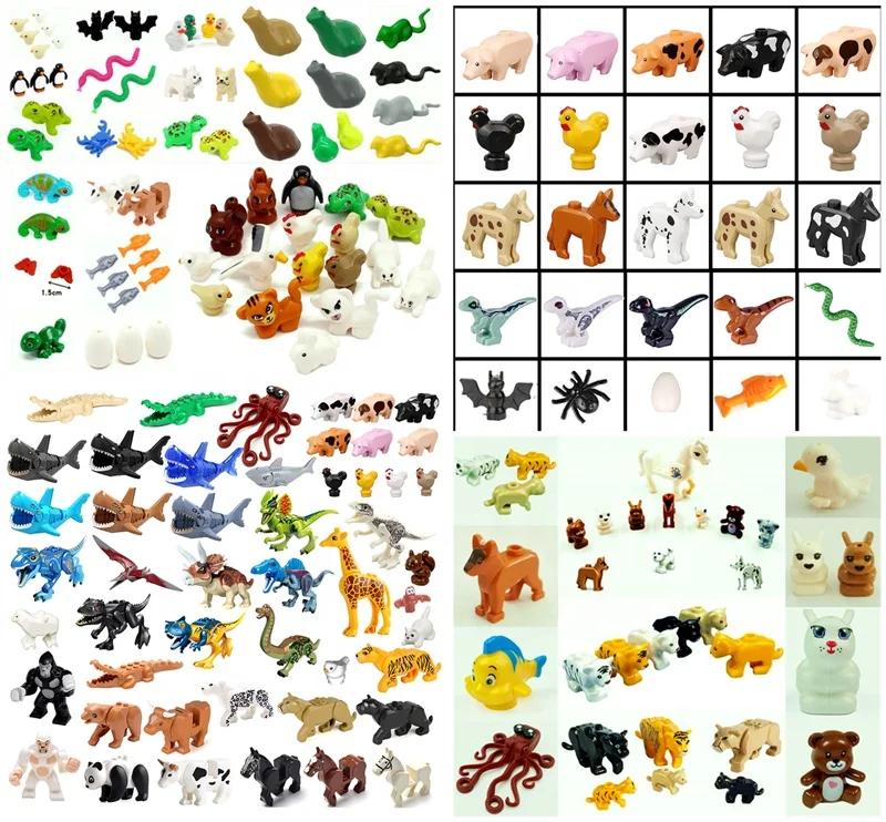 Строительные блоки: конский медведь леопард тигр MOC (PA00833)