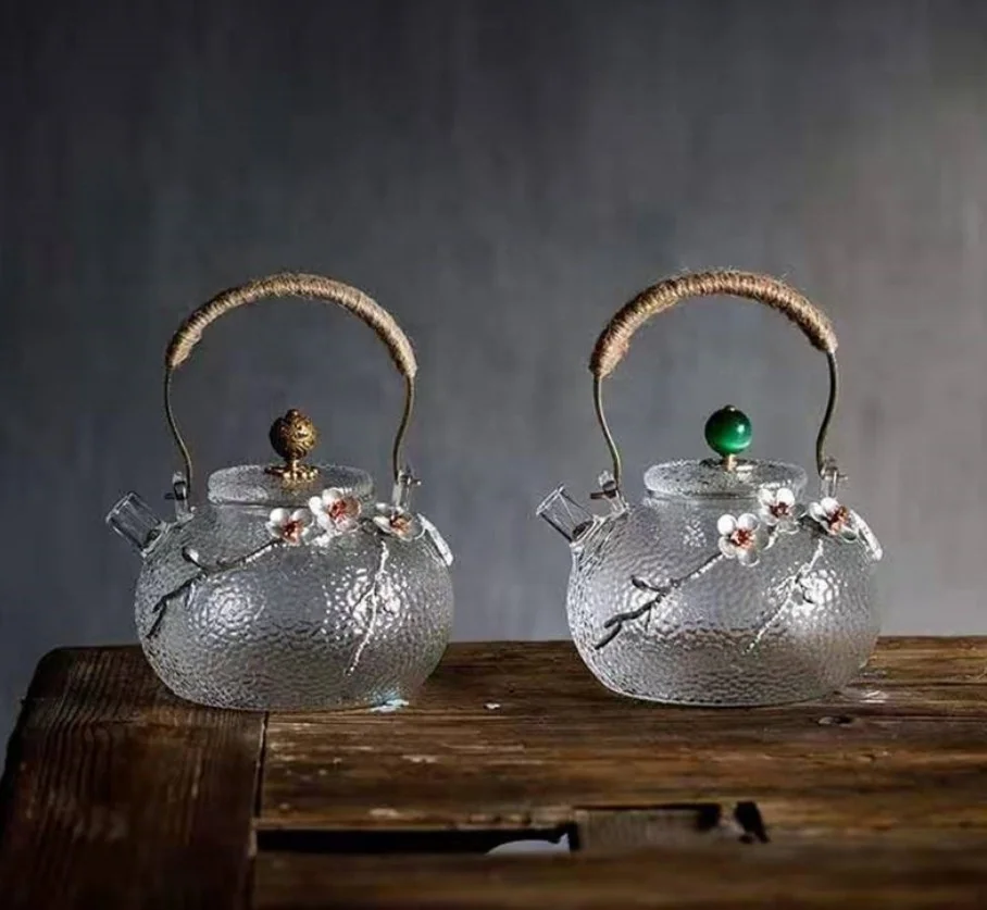 Borosilicate Glass Teapot for Stovetop Safe Tea Pot for Tea Blooming Tea