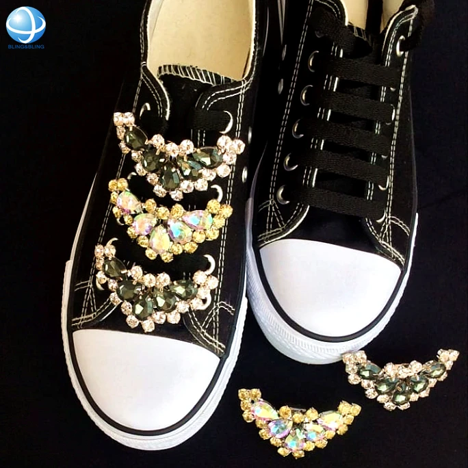 Versatile Crystal Glass Shoelace Charms Buckle Removable Crystal Shoe Clips for Sneakers Heel Ornament
