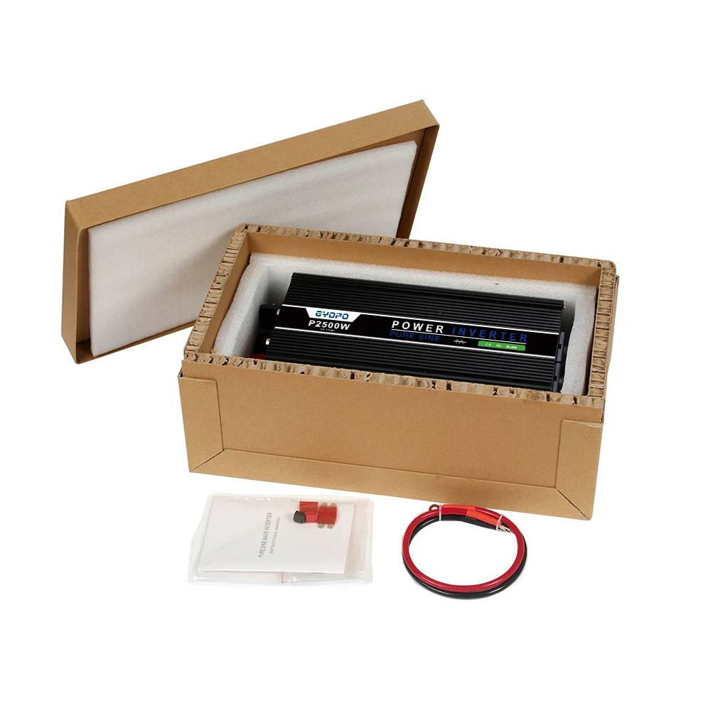 2500W Pure Sine Wave Power Inverter, Supply 12V DC to 220V AC Peak Power 5000W, Used for RV Car Solar System