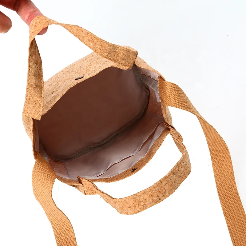 Portugal Purse Fabric Leather Cork Handbag Custom logo Cork handbag women Gender and nature color high quality cork tote bag