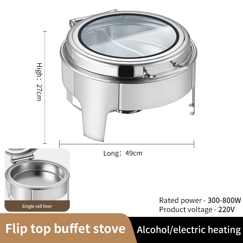 New Luxury Golden Commercial Chafing Dish Hotel Buffet Party Catering Equipment Food Warmer Chafer Set Round Chafing Dish