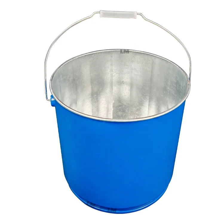 15L Steel Drum Blue Barrel Reusable Metal Paint 4 Gallon Paint Buckets Empty Pail For Powder