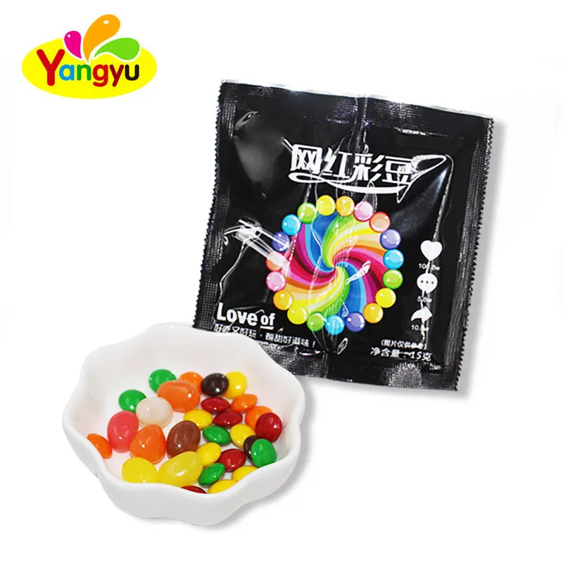 Bag packing Rainbow color jelly bean candy