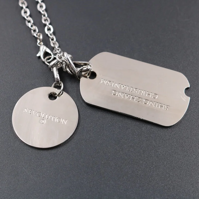 Hot Sale Custom Etching Metal Tag Stainless Steel Dogtag With Necklace