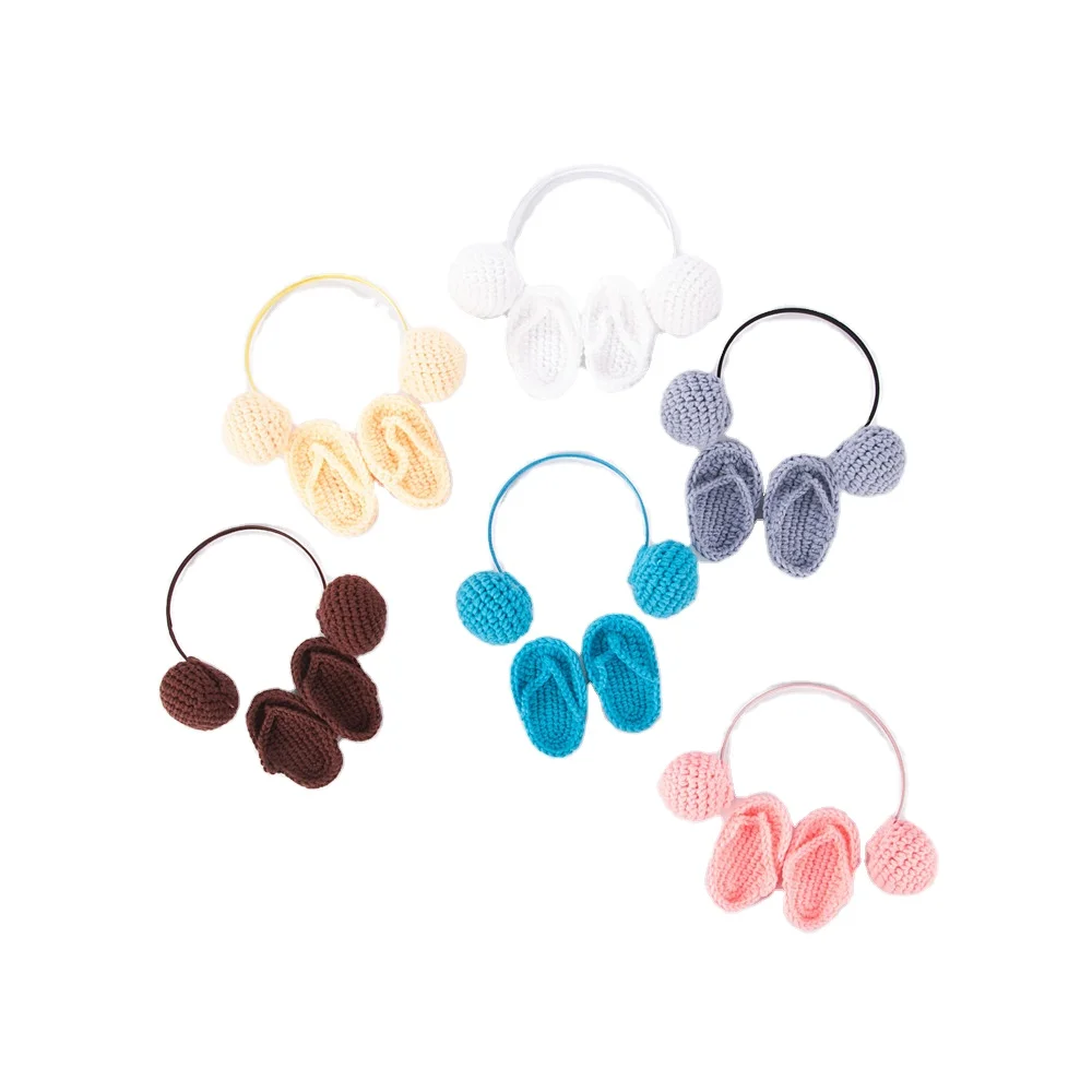 
Baby slipper photography props,handmade crochet cotton baby shoes 