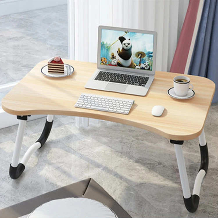 MDF folding laptop table for bed portable adjustable computer desk