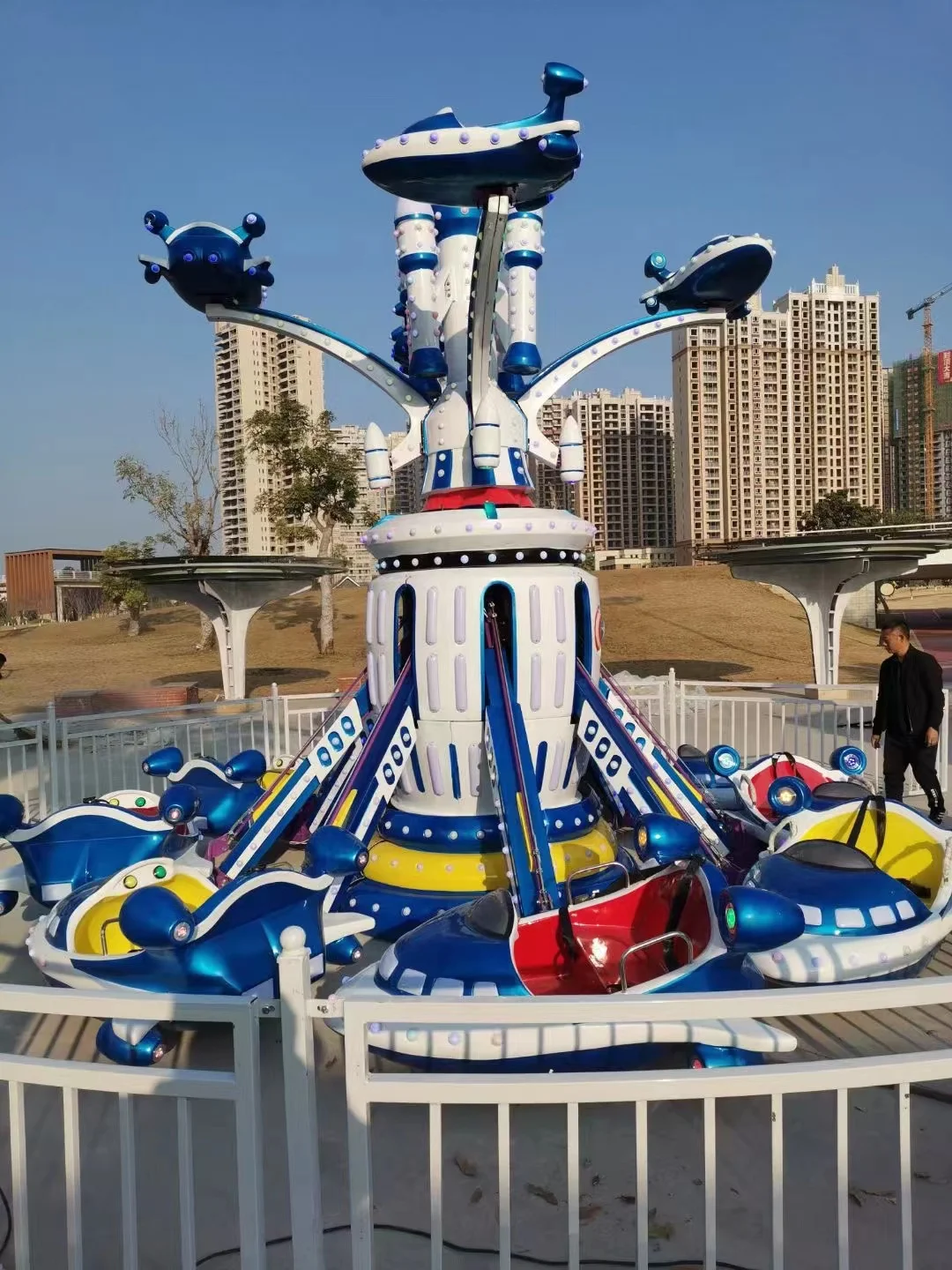 Amusement Park Kids Kiddie Rides 16p Airplane Ride Self Control Plane For Outdoor Playground