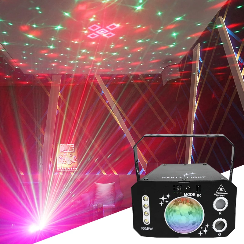 7 Eye LED DJ Lights With Remote Control Sound Activated Stage Lighting Equipment Disco Laser Light For Party Night Club KTV Bar