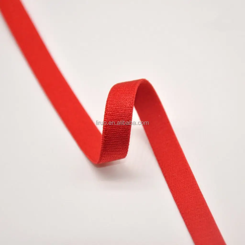 Muti-colored 15mm plush satin nylon elastic for bra