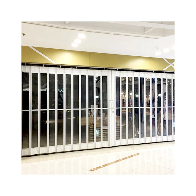 Elegant transparent PC aluminium curved folding door polycarbonate crystal plexiglass sliding door