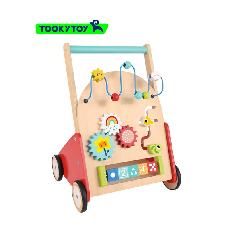 New multifunction educational learning activity children wooden baby walker toy for kids