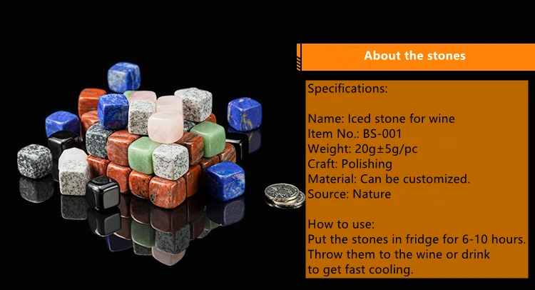 Personalized Dice Whiskey Nature Marble Stones Reusable Whisky Ice Cubes Stone Set