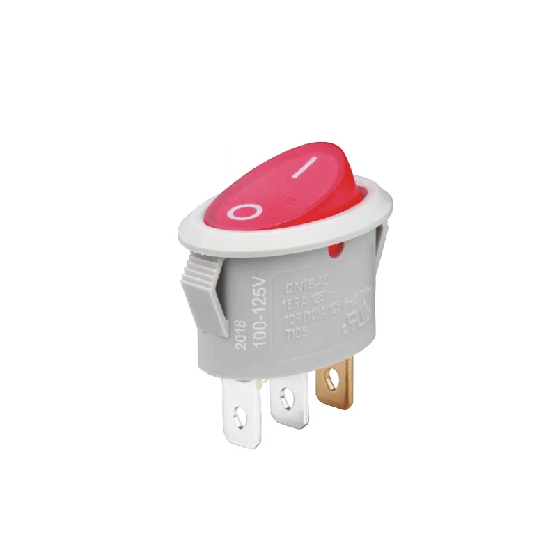 Oval Rocker Switches Red Color On Off Waterproof T125 for Home Appliance