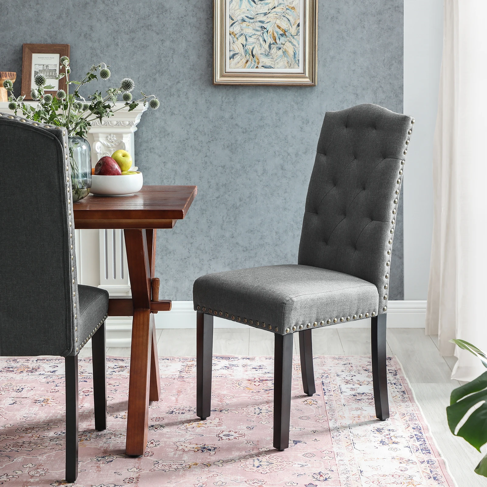Оптовая продажа скандинавские современные роскошные дизайнерские ресторанные тканевые чехлы с высокими спинками обеденные стулья с сосновыми деревянными ножками