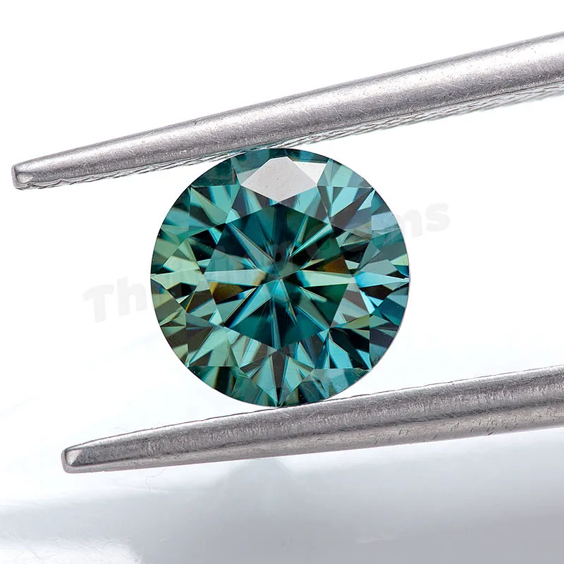 Thriving Gems Bulk Sale 1 Carat Moissanite Light Blue Color Round Synthetic Moissanite Diamond