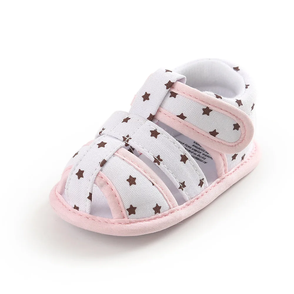OEM ODM Summer Outdoor Hook & Loop Cotton Fabric Soft Unisex Baby Toddler Sandal Shoes Custom