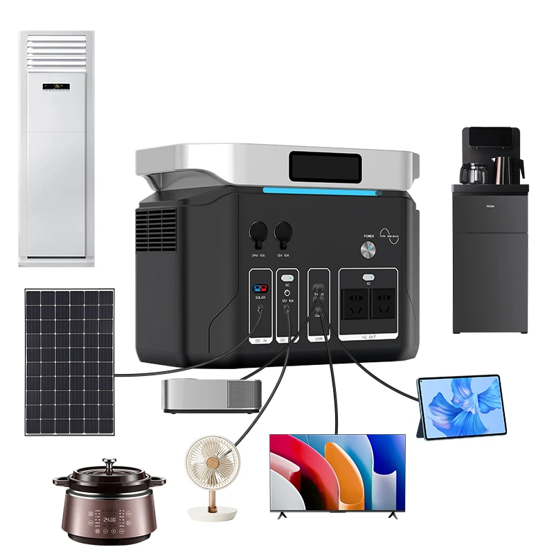 1000W 1200W 1500W Home Energy Storage Outdoor Emergency Energy Storage Power Portable with Rechargeable Lighting