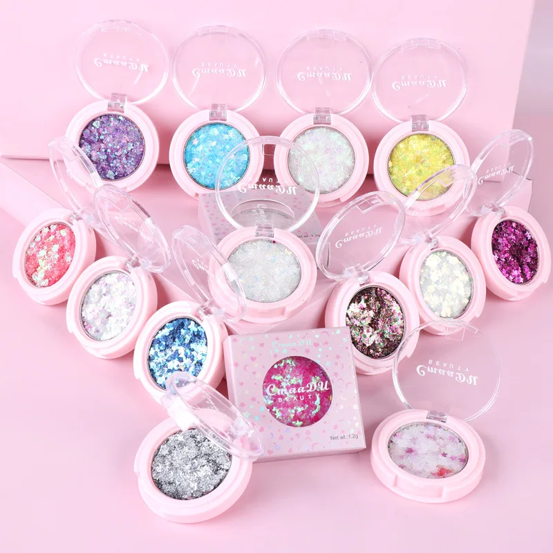 
Custom Logo Eye Shadow Monochrome Glitter Powder Sequins Eyeshadow Star Moon Diamond Eye Shadow 