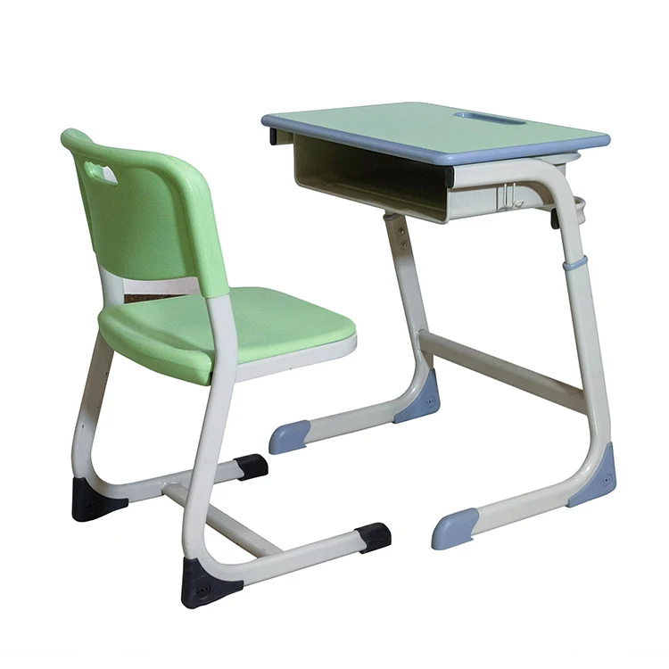 Modern High Mdf Metal Frame Double Student Desk And Chair School