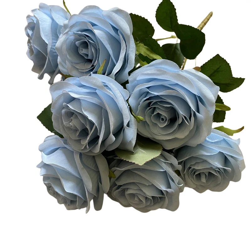 Artificial Rose Flower Popular Style Bouquets Bridal Bouquet Wedding Bouquets For Bride 9 Heads Rose