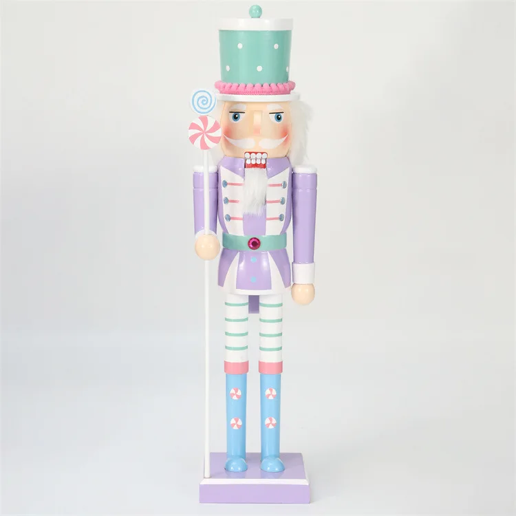 2024 New Arrival Christmas Cute Wooden Toy Soldier Nutcracker Candy Set Table Ornaments Decorations