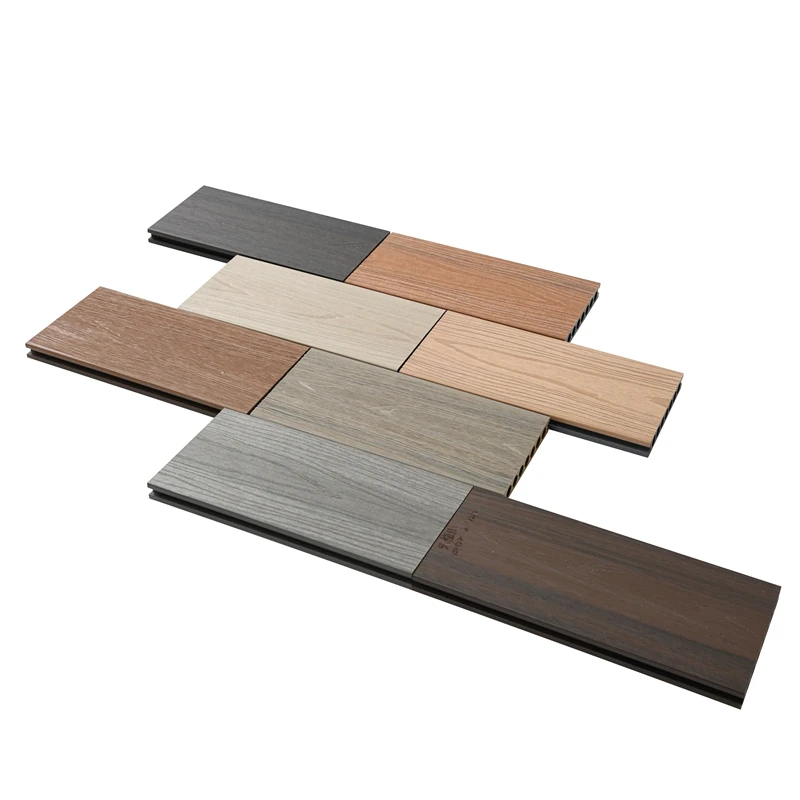 Wholesale customizable grey color hollow round hole durable wpc composite deck board floor//