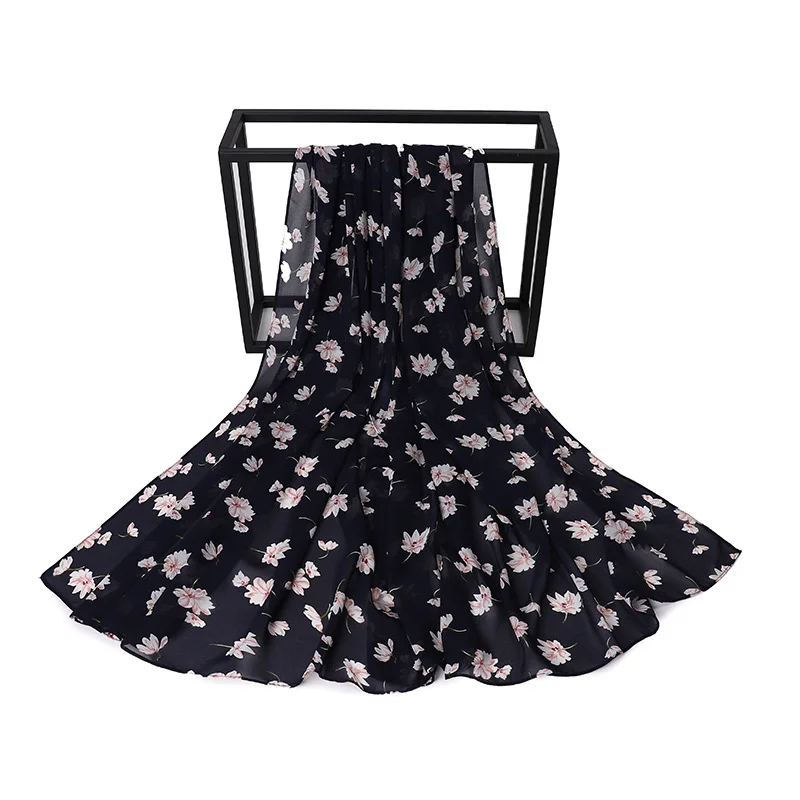 
Fashion printed ladies head scarf chiffon floral hijab shawl 