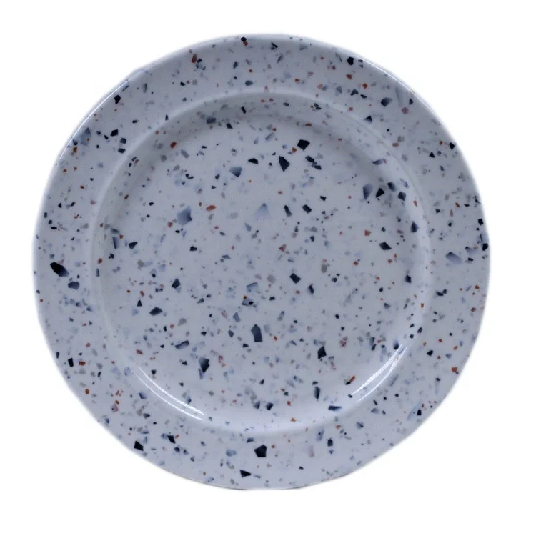 Hot-selling Elegant Marble Grain Melamine Dinner Plates Melamine Serving Dishes & Plates for Restaurant