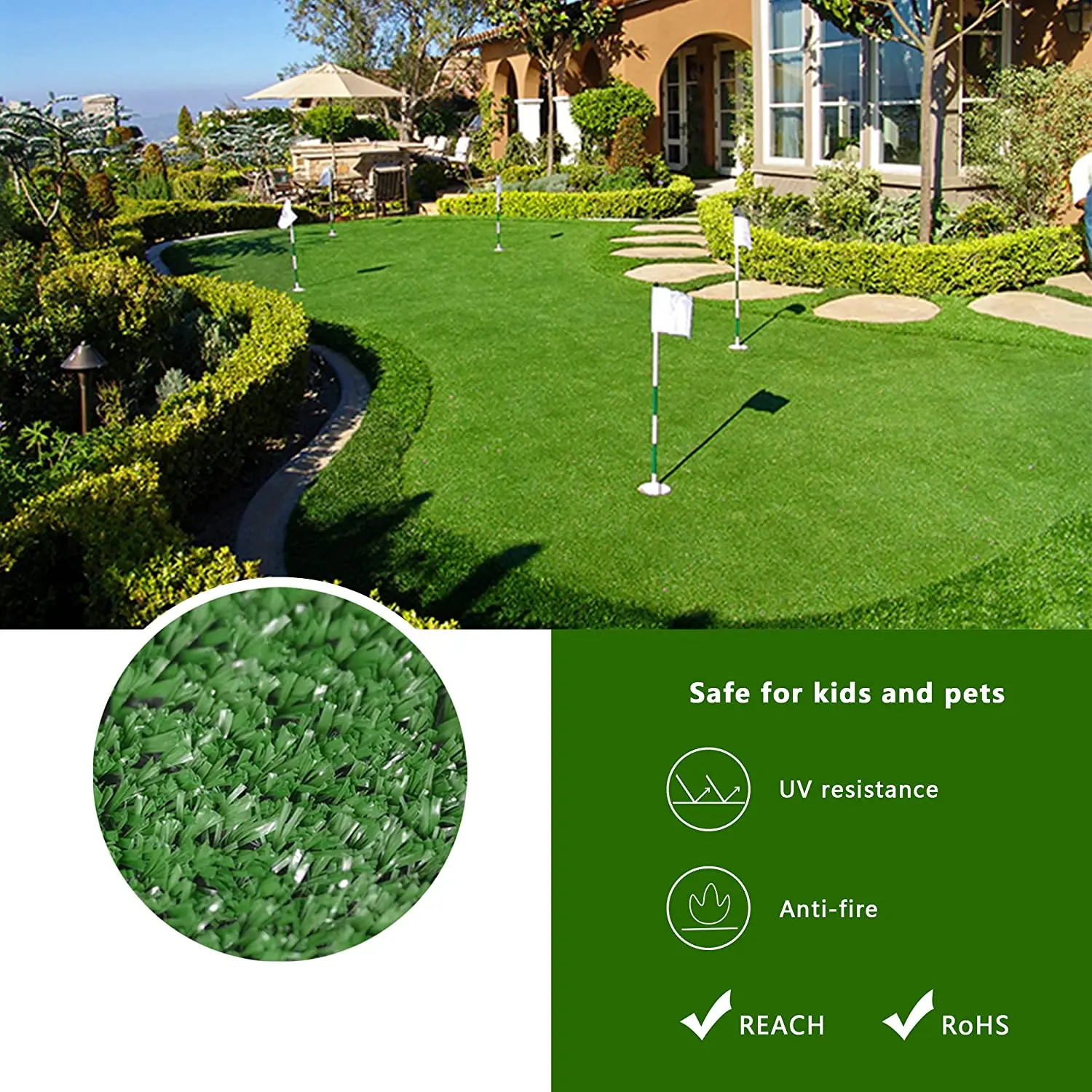 JS 10mm 60cm*90cm Landscaping Artificial Turf Pet Synthetic Grass For Balcony Garden