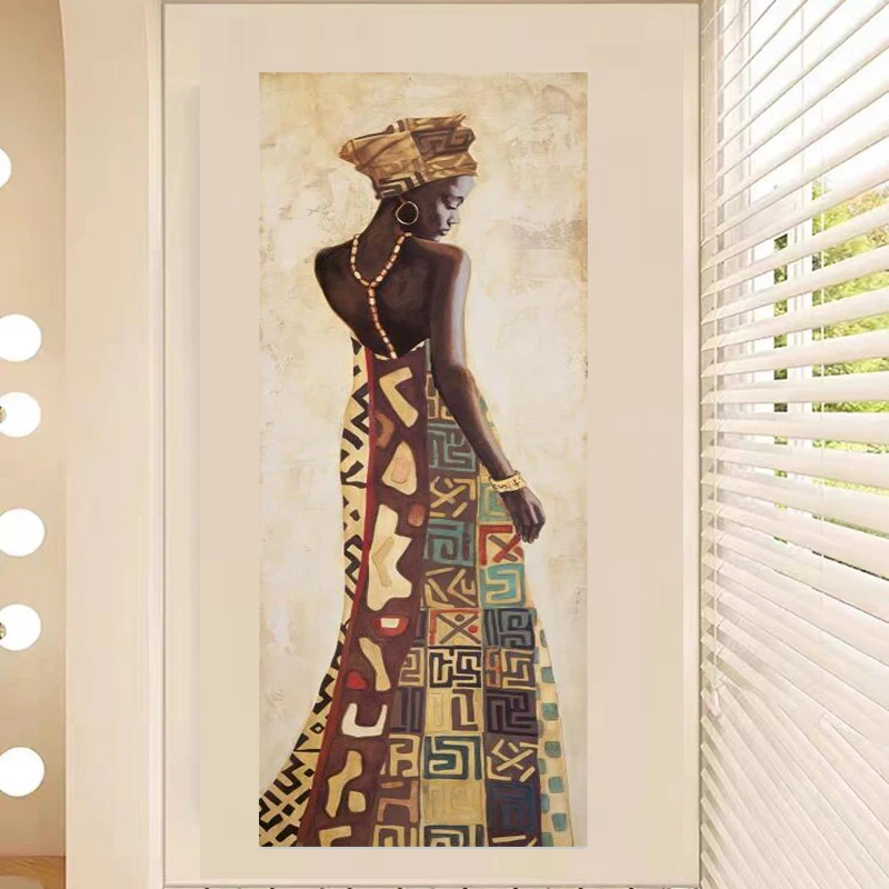 African Black Woman Graffiti Decorative Wall Mural Painting Extra Large Canvas Other Abstract African Girl Wall Art Painting