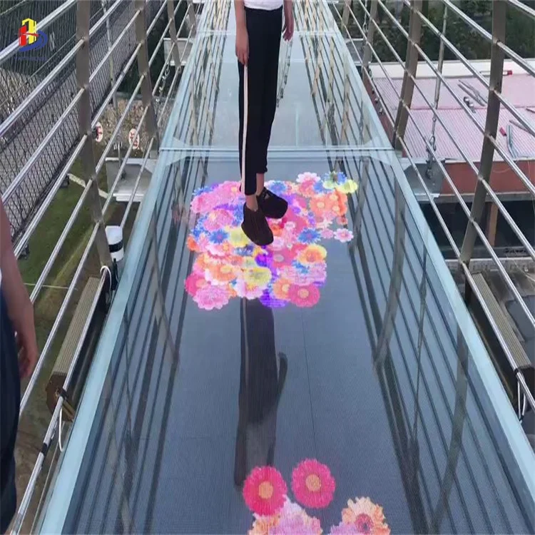 Virtual scene 3D interactive glass bridge laminated glass