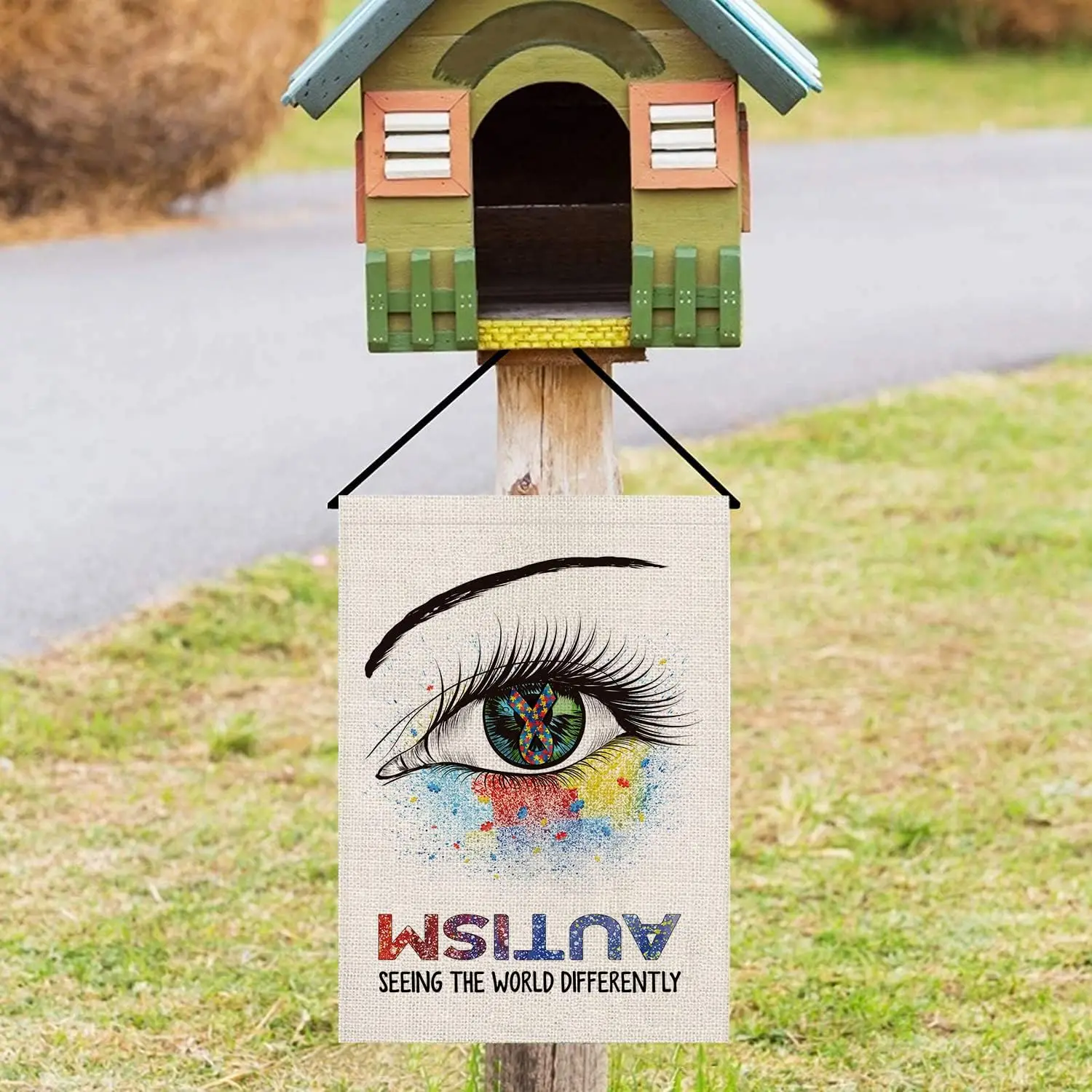 Autism Awareness 12 x 18 Inch Garden Flag Vertical Double Sided Puzzle Piece Inspirational Support Home Outdoor Seeing World