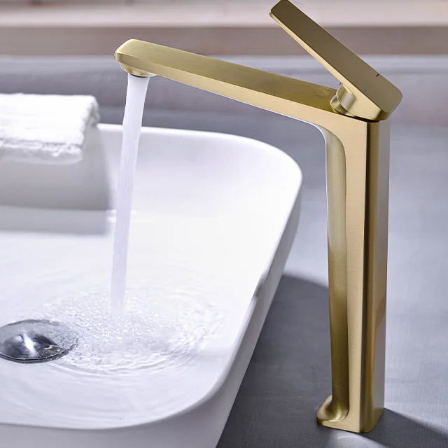 Modern designer Gold Basin Mixer Hot Cold Water Vanity Vessel Faucet basin mixers For Bathroom