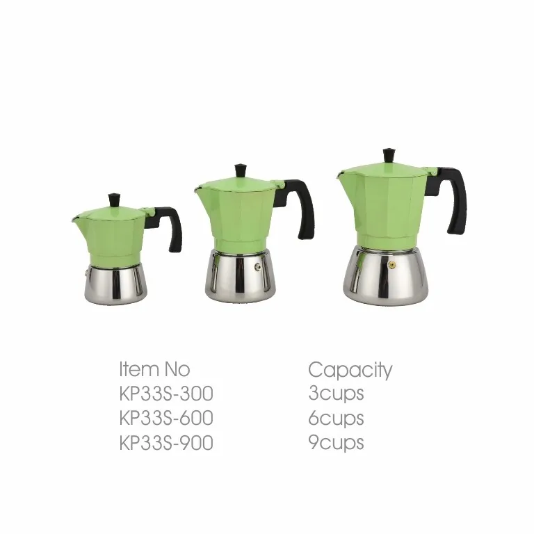 Классический итальянский 9 чашек Moka горшок 450 мл емкость новая конструкция газ/плита керамическая верхняя алюминиевая нержавеющая сталь Нижняя