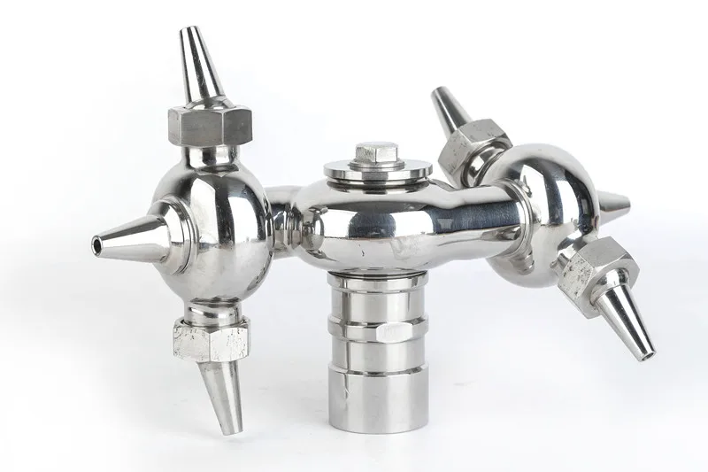 3 А, DIN, SMS, SS304, SS316L, нержавеющая сталь, CIP система, санитарный, шесть головок, резьба, конец 360, поворотный резервуар, очиститель