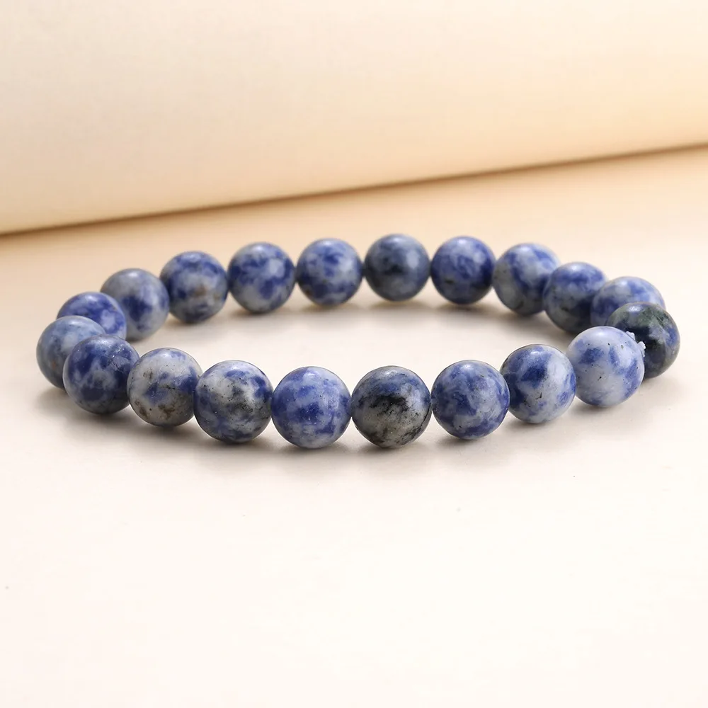 New 8mm Natural Round Malachite Stone Agate Beads Collection Semi-Precious Gemstone Beaded Stretch Bracelet