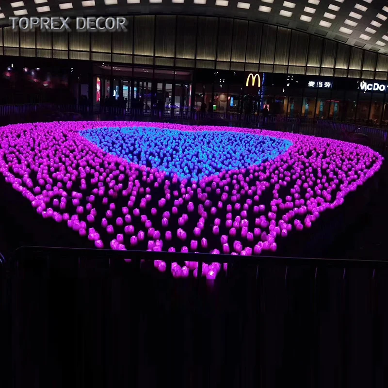 IP65 Outdoor String Wedding events courtyard landscape garden decorative show led artificial white tulip flower light lamp