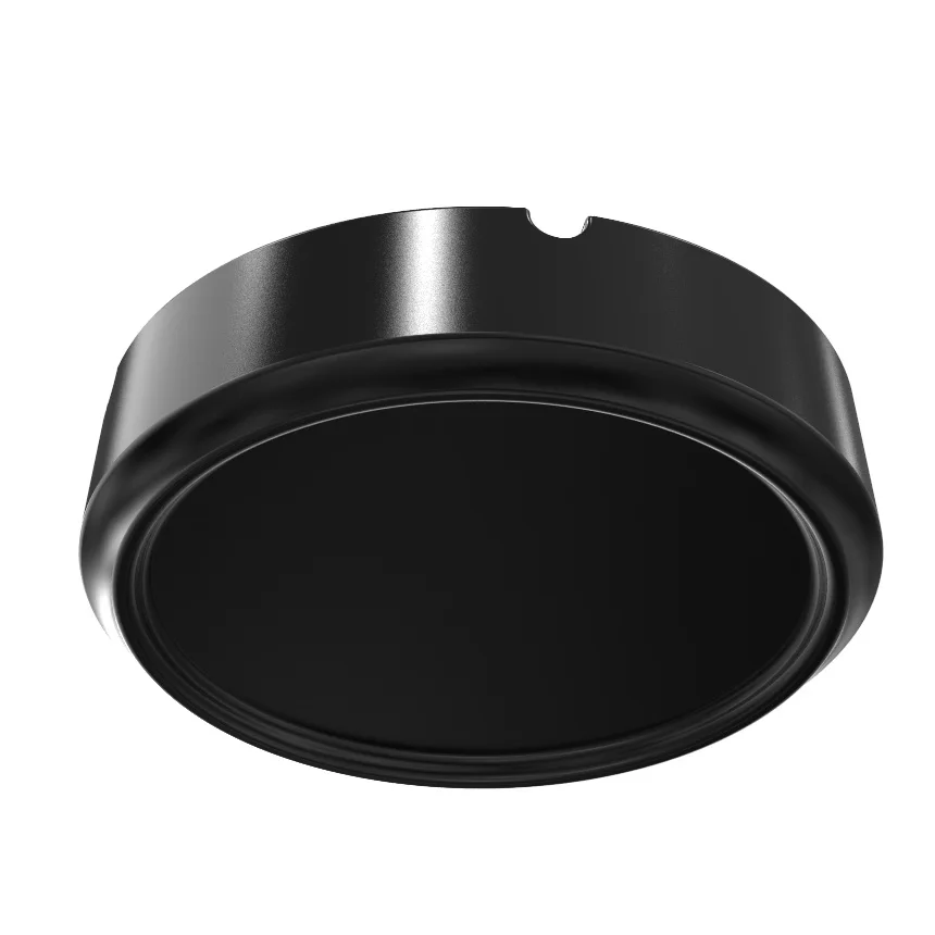 11cm giveaway round black plastic ashtray with customized logo