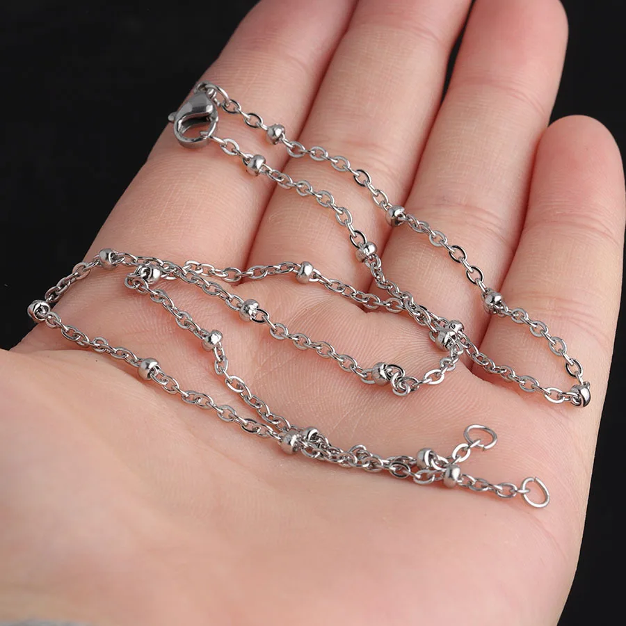 1.5mm Short Stainless Steel Four-ring Steel Ball Chain Fashion Chain Choker Necklace