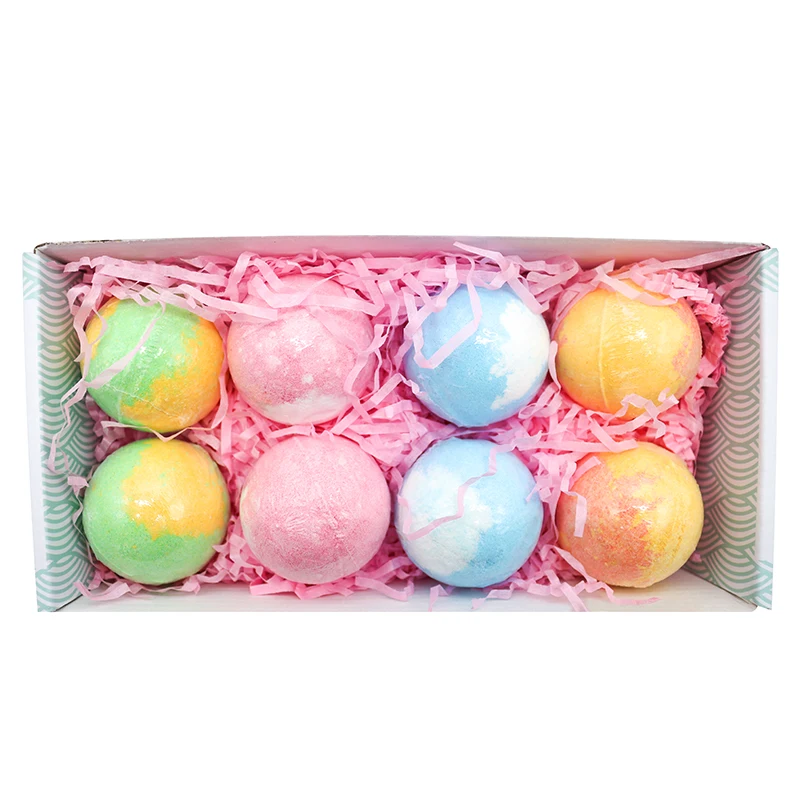 Private Label Bath Bombs Kit With Ring Toys Heart Rainbow Christmas 100% Handmade Crystal Bubble Bath Bomb