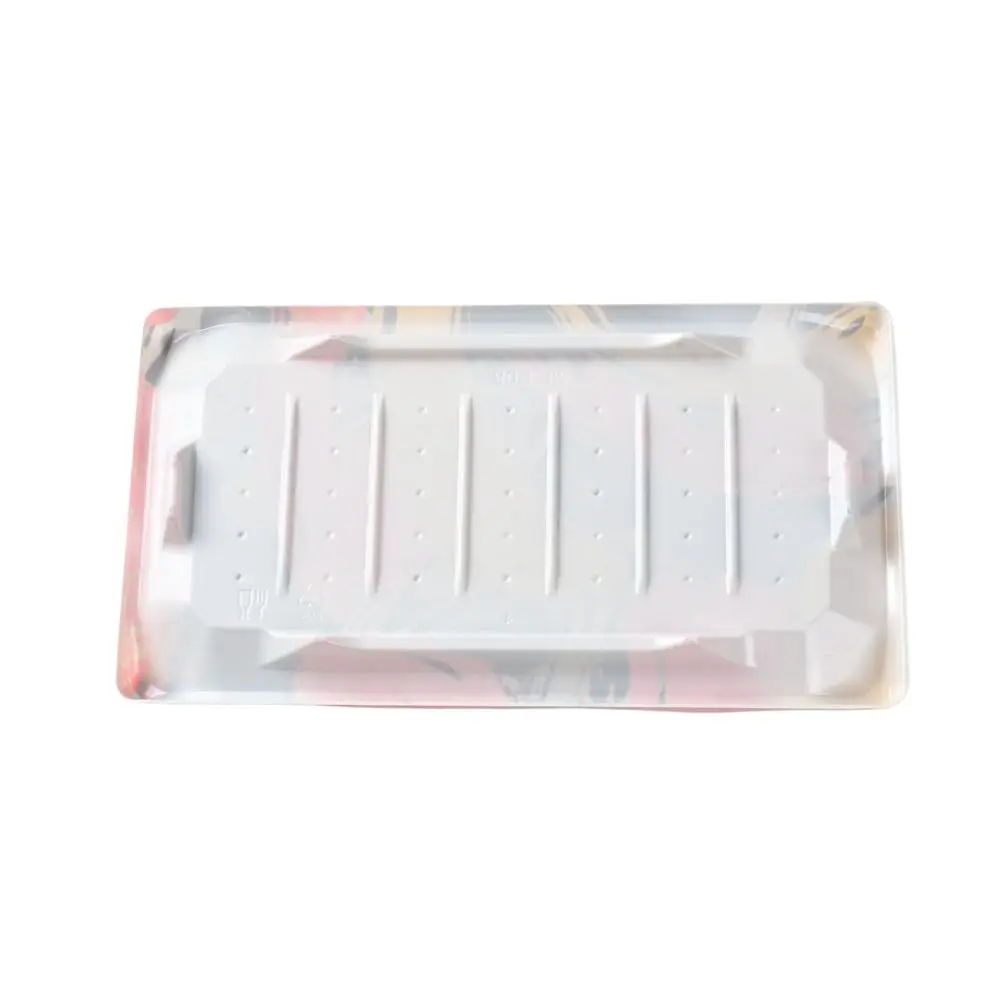 Red Gold Color Customization Wholesale Food Grade Disposable Sushi Container Takeaway Boat Type PS Packaging Box For Food