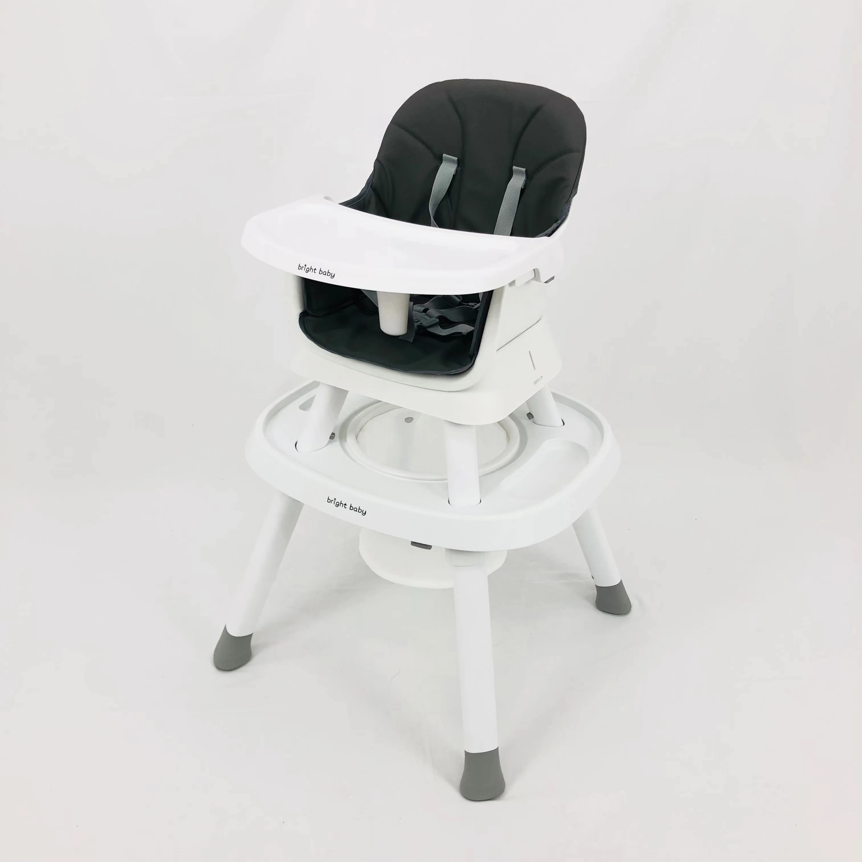 Brightbebe 7-in-1 Baby High Chair for Infants to Toddler Kids Eating Feeding Height Convertible with Removable tray