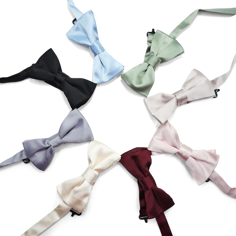 Custom Wholesale Men Ties Fashionable Butterfly Party Business Wedding Bow Tie Candy Solid Color Female Male Bowknot Accessories