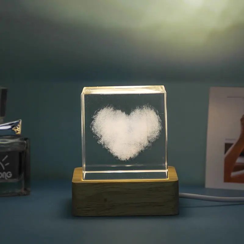 Creative Wholesale 3d Customized K9 crystal cube Crystal Glass Cube on sale