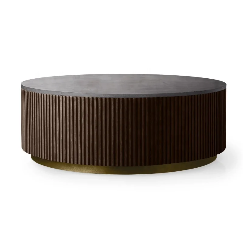 HJ HOME Nordic Living Room Funiture Modern Style Wood Frame Finnley Round Coffee Table