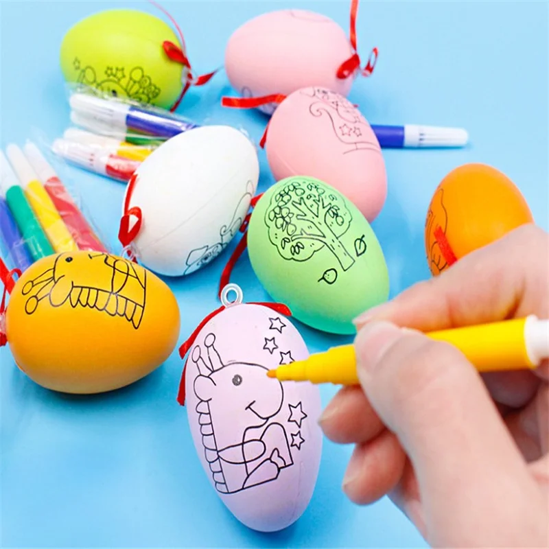 Пасхальное украшение «сделай сам» на день ребенка, картина, яйцо, ракушки с ручкой, детский подарок, пластиковая подвеска, пасхальное яйцо, образовательные инструменты
