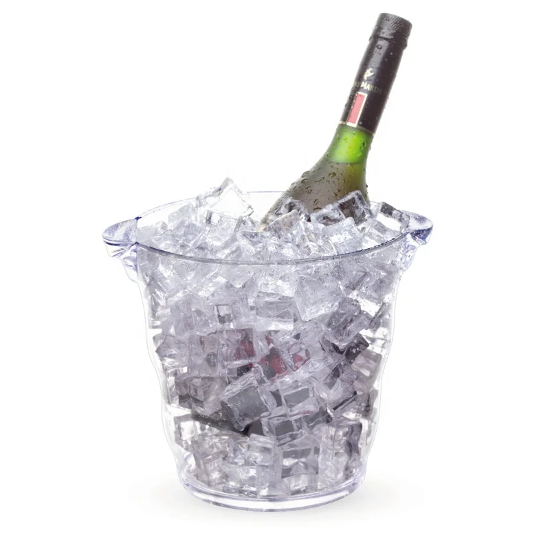 Bar Clear Plastic  Beer Champagne Red Wine Ice Bucket Plastic Wave Shape Ice Bucket