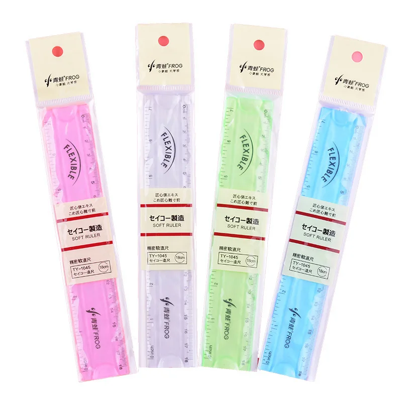 2022 Custom New Style Creative Candy Color Ruler Transparent Ruler Plastic Straight Ruler