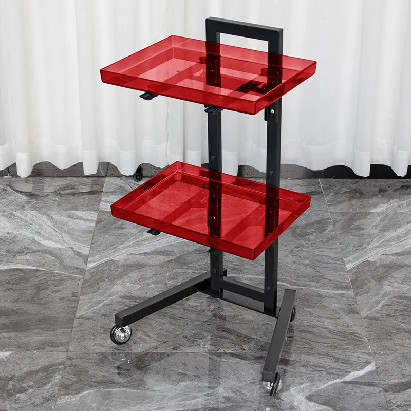 Wholesale Salon Furniture Hair Salon Trolley Hairdressing Fashion Foldable Trolley with Two Layers